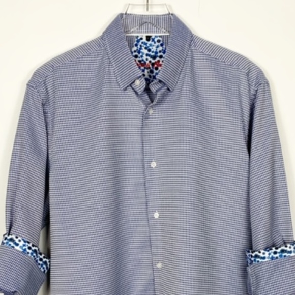 Visconti Black Blue/White Button Down Shirt - Picture 2 of 7